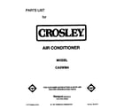 Crosley CA5WM4 front cover diagram