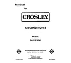 Crosley CAH18WQ4 front cover diagram