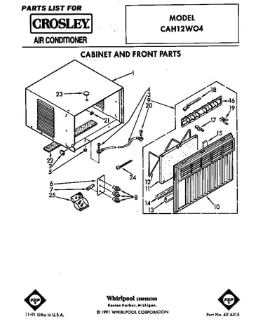 Cabinet and front