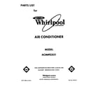 Whirlpool ACM492XX1 front cover diagram