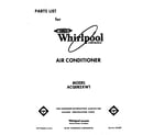 Whirlpool ACQ082XW1 front cover diagram