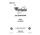 Whirlpool ACH184XX0 front cover diagram