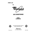 Whirlpool ACH082XX0 front cover diagram