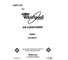 Whirlpool ACE184XT1 front cover diagram
