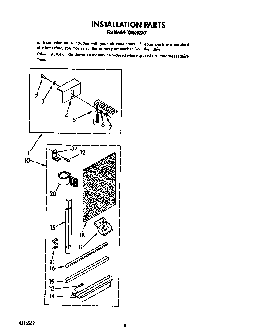 Installation parts