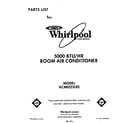Whirlpool ACM052XX0 front cover diagram