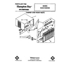 Whirlpool BHAC1250XS0 cabinet and front diagram