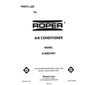 Roper X10002W01 front cover diagram