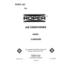 Roper X10002W00 front cover diagram