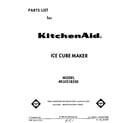 KitchenAid 4KUIS185S0 front cover diagram