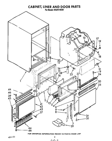 Cabinet liner and door