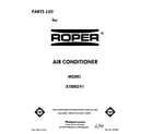 Roper X10002V1 front cover diagram