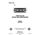 Roper X07502V0 front cover diagram