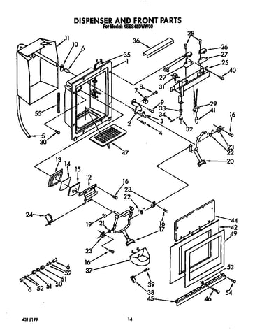 Dispenser and front