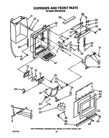 Dispenser and front