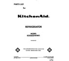 KitchenAid KSSS42DWW01 front cover diagram