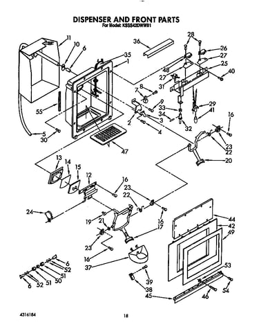 Dispenser and front