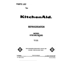 KitchenAid KTRI18KXWH00 front cover diagram