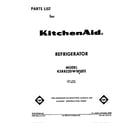 KitchenAid KSRB22DWWH02 front cover diagram