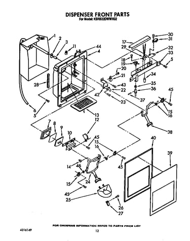 Dispenser front