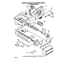 KitchenAid KSRB25QWWH02 motor and ice container diagram