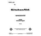 KitchenAid KSRS22DWWH02 front cover diagram