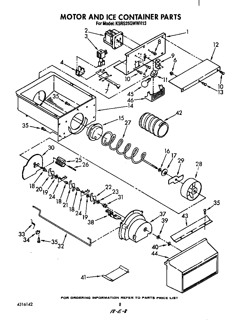 MOTOR AND ICE CONTAINER