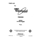 Whirlpool EV190FXWW02 front cover diagram
