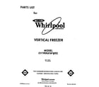 Whirlpool EV190NXWW02 front cover diagram