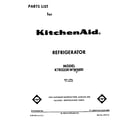 KitchenAid KTRS25KWWH00 front cover diagram