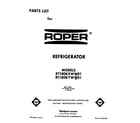 Roper RT18DKXWW01 front cover diagram
