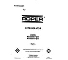 Roper RT16DKXVW11 front cover diagram