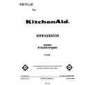KitchenAid KTRS20KWWH00 front cover diagram