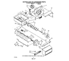 Whirlpool ED27DQXWW11 motor and ice container diagram