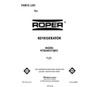 Roper RT20AKXVW01 front cover diagram