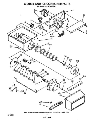 Motor and ice container