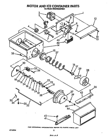 Motor and ice container