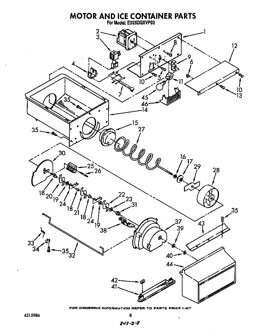 MOTOR AND ICE CONTAINER