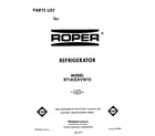 Roper RT14CKXVW10 front cover diagram