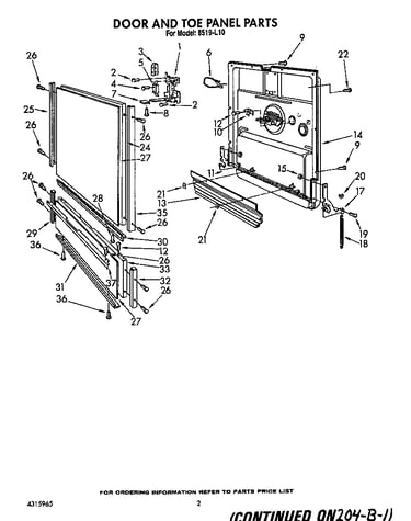 Door and toe panel