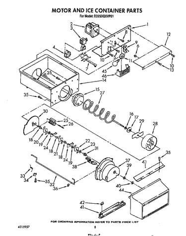 Motor and ice container