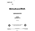 KitchenAid KSRF42DTX10 front cover diagram