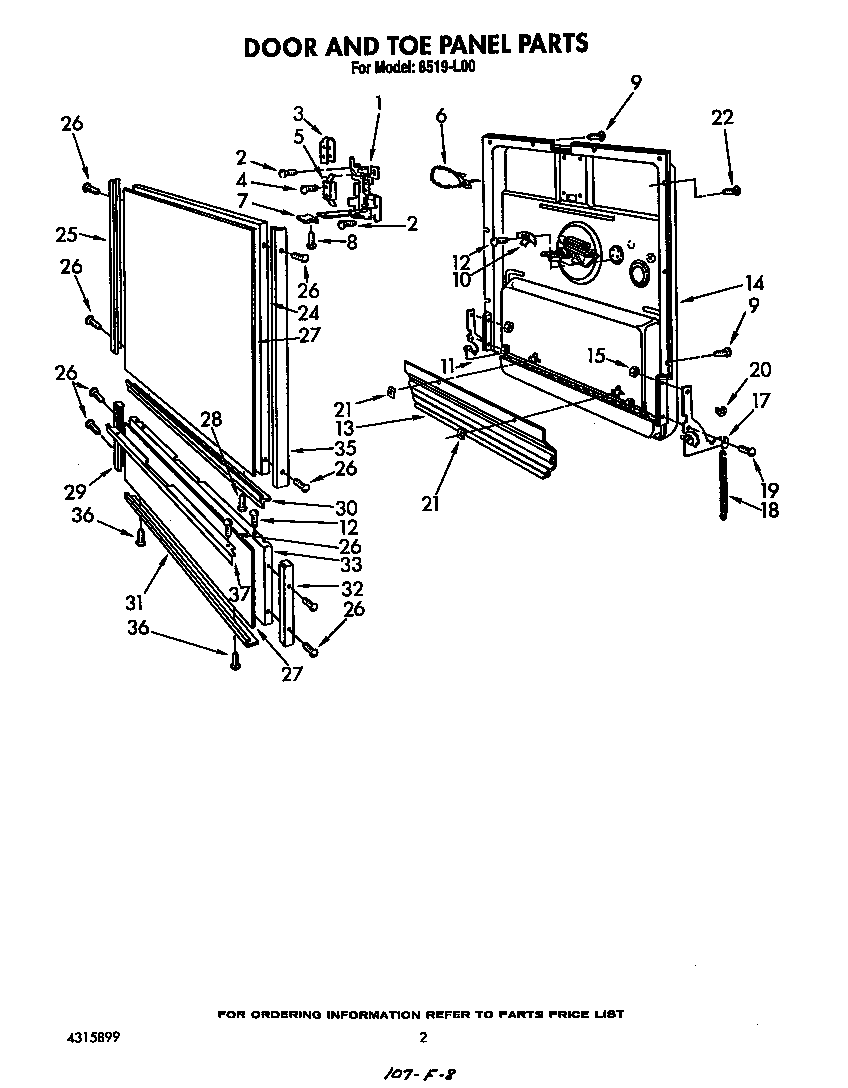 Door and toe panel
