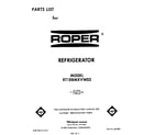 Roper RT18BMXVW03 front cover diagram