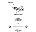 Whirlpool ET12LKRWW00 front cover diagram