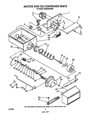 Motor and ice container