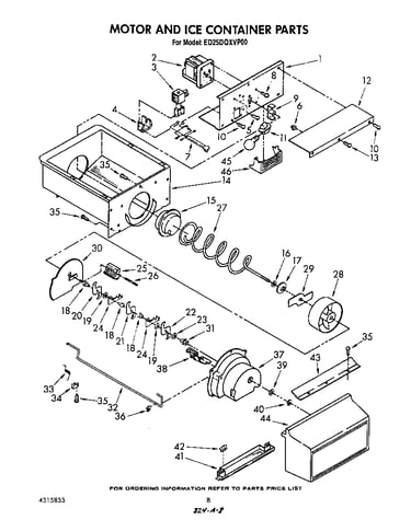 Motor and ice container