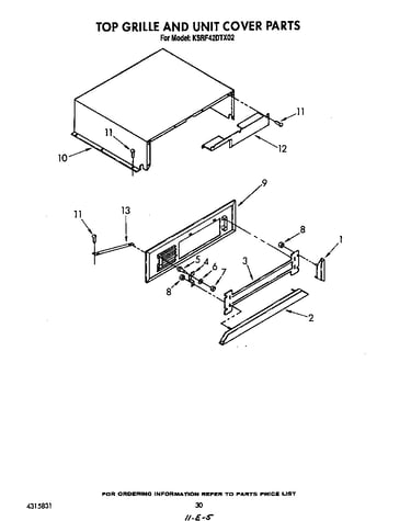 Top grille and unit cover