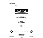 Roper RT14CKXVW00 front cover diagram