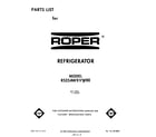Roper RS25AWXVW00 front cover diagram